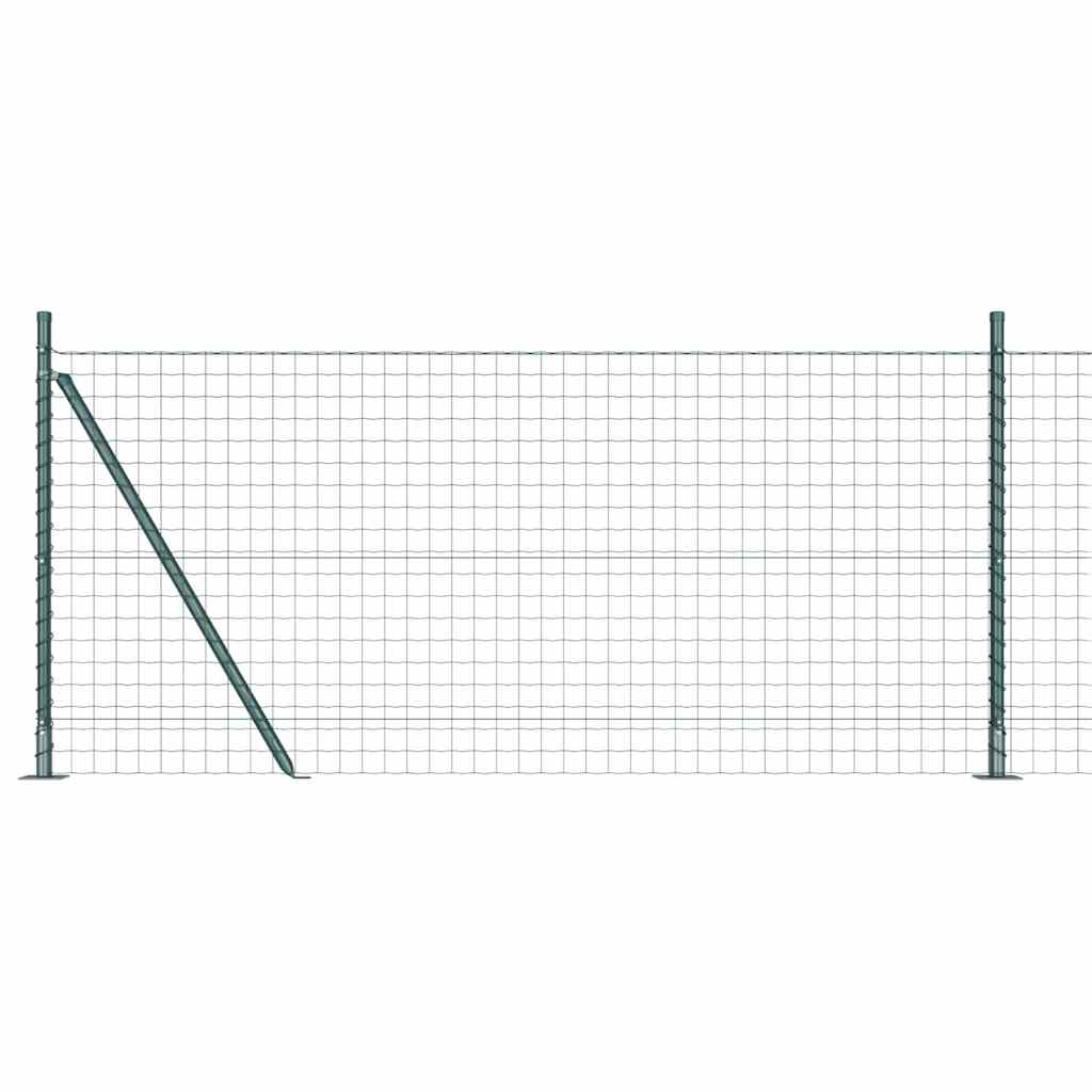 Ograda s postovima Zelena 0,8 x 25 m Čelik i PVC