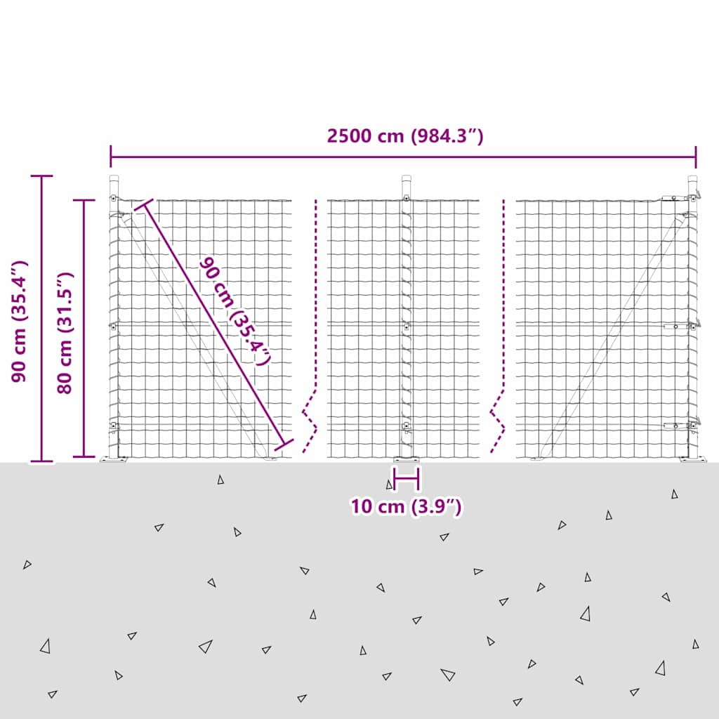 Ograda s postovima Zelena 0,8 x 25 m Čelik i PVC