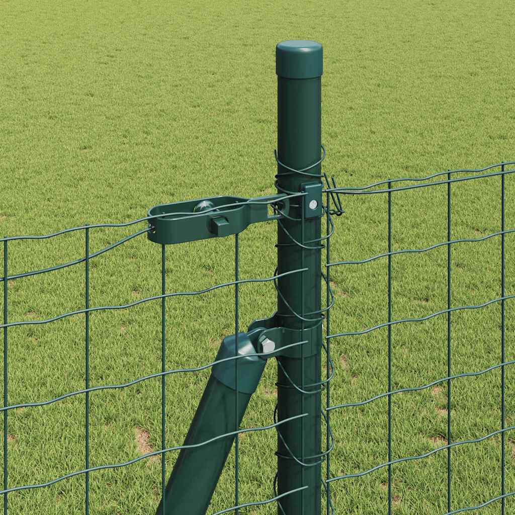 Ograda s postovima Zelena 1,2 x 25 m Čelik i PVC