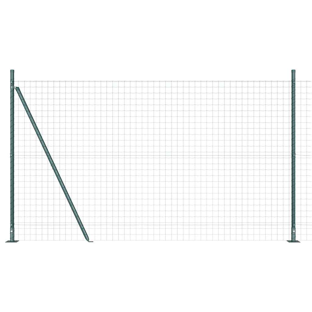 Ograda s postovima Zelena 1,2 x 25 m Čelik i PVC
