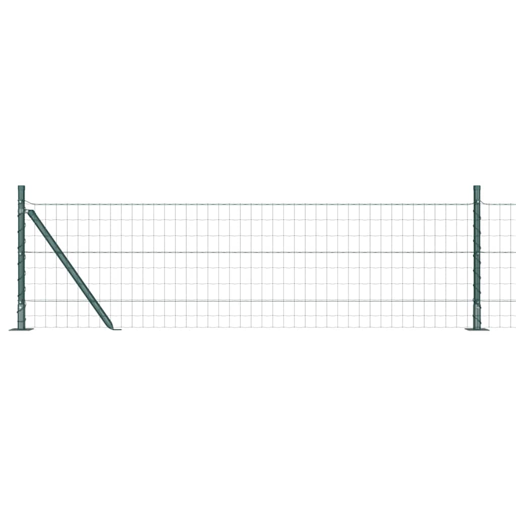 Ograda s postovima Zelena 0,4 x 25 m Čelik i PVC