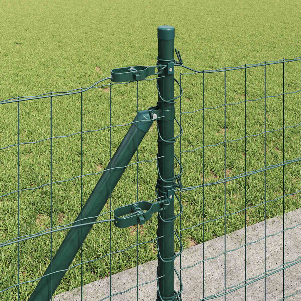 Ograda s postovima Zelena 0,6 x 25 m Čelik i PVC