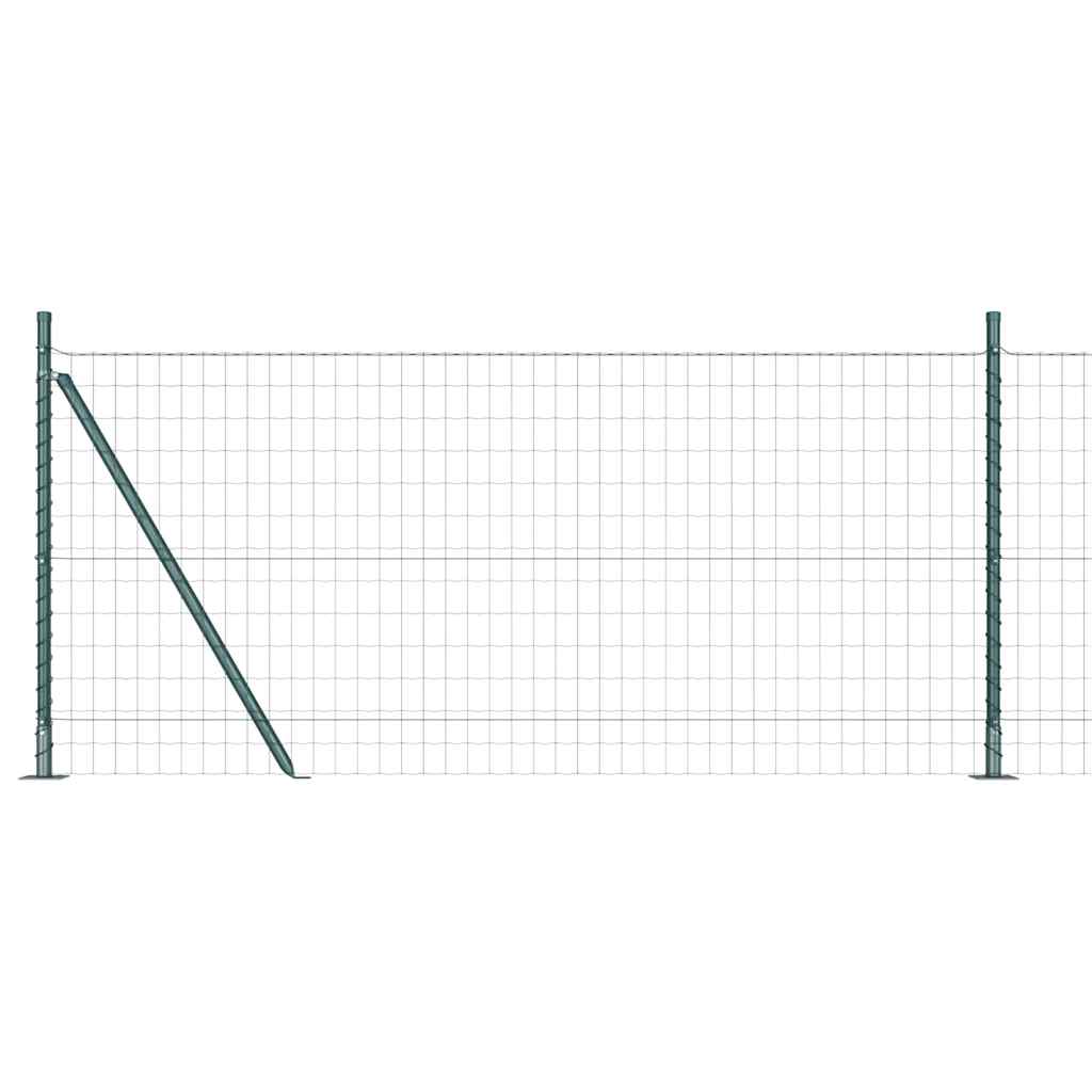 Ograda s postovima Zelena 0,8 x 25 m Čelik i PVC