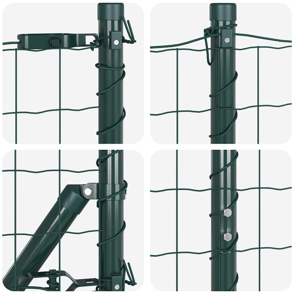 Ograda s postovima Zelena 1,2 x 25 m Čelik i PVC