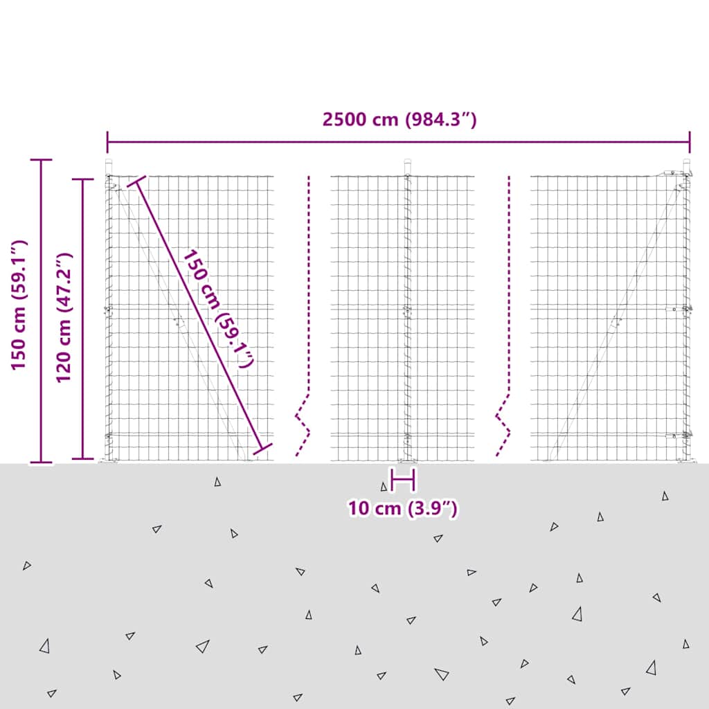 Ograda s postovima Zelena 1,2 x 25 m Čelik i PVC