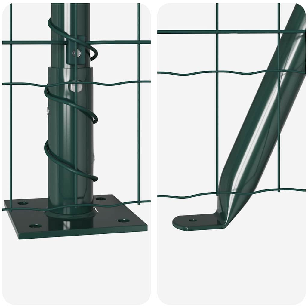 Ograda s postovima Zelena 0,8 x 25 m Čelik i PVC