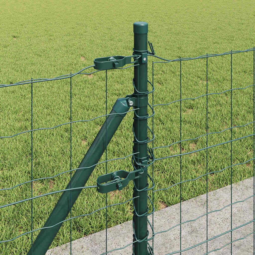 Ograda s postovima Zelena 0,4 x 25 m Čelik i PVC