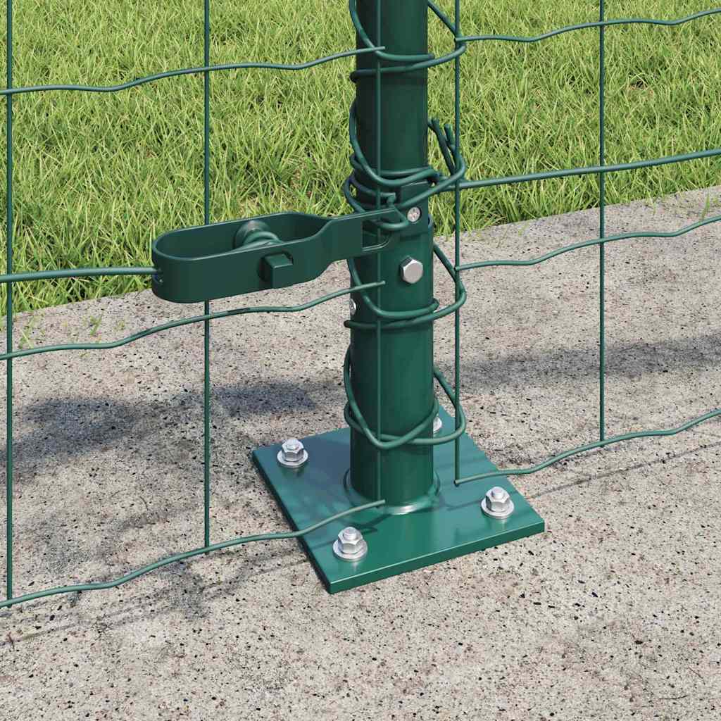 Ograda s postovima Zelena 0,6 x 25 m Čelik i PVC
