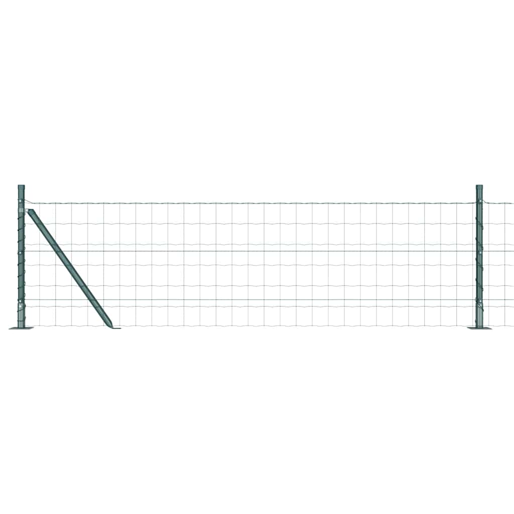 Ograda s postovima Zelena 0,6 x 25 m Čelik i PVC