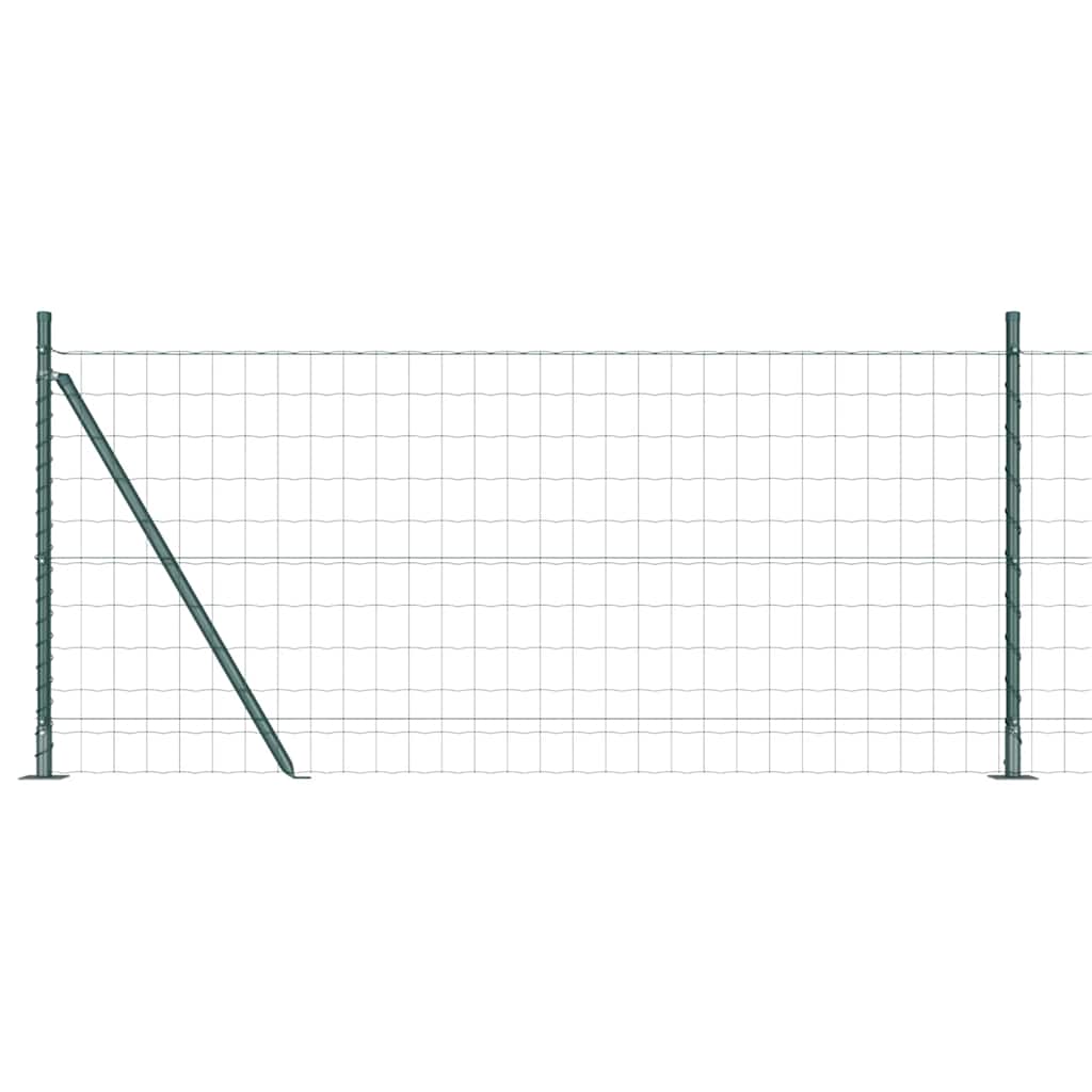 Ograda s postovima Zelena 1 x 25 m Čelik i PVC