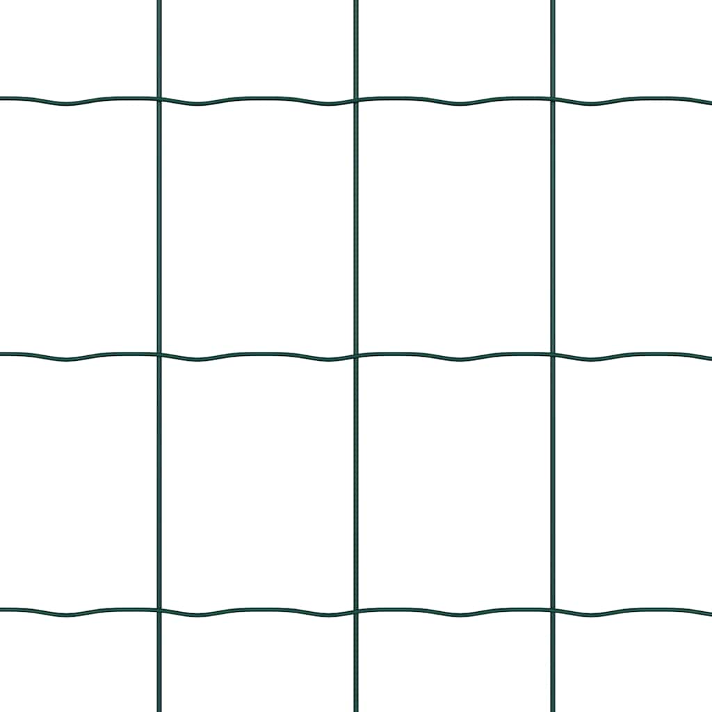 Ograda s postovima Zelena 1,2 x 25 m Čelik i PVC