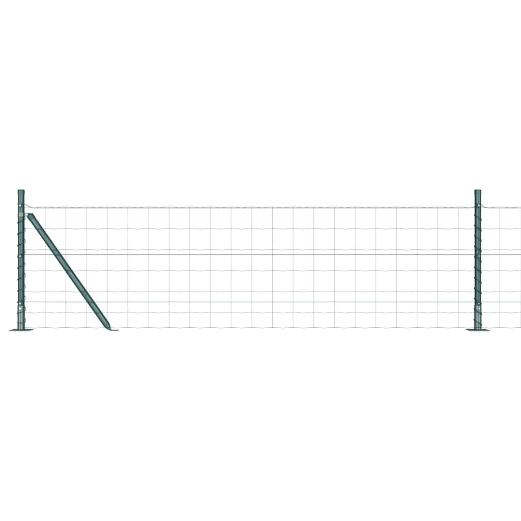 Ograda s postovima Zelena 0,4 x 25 m Čelik i PVC