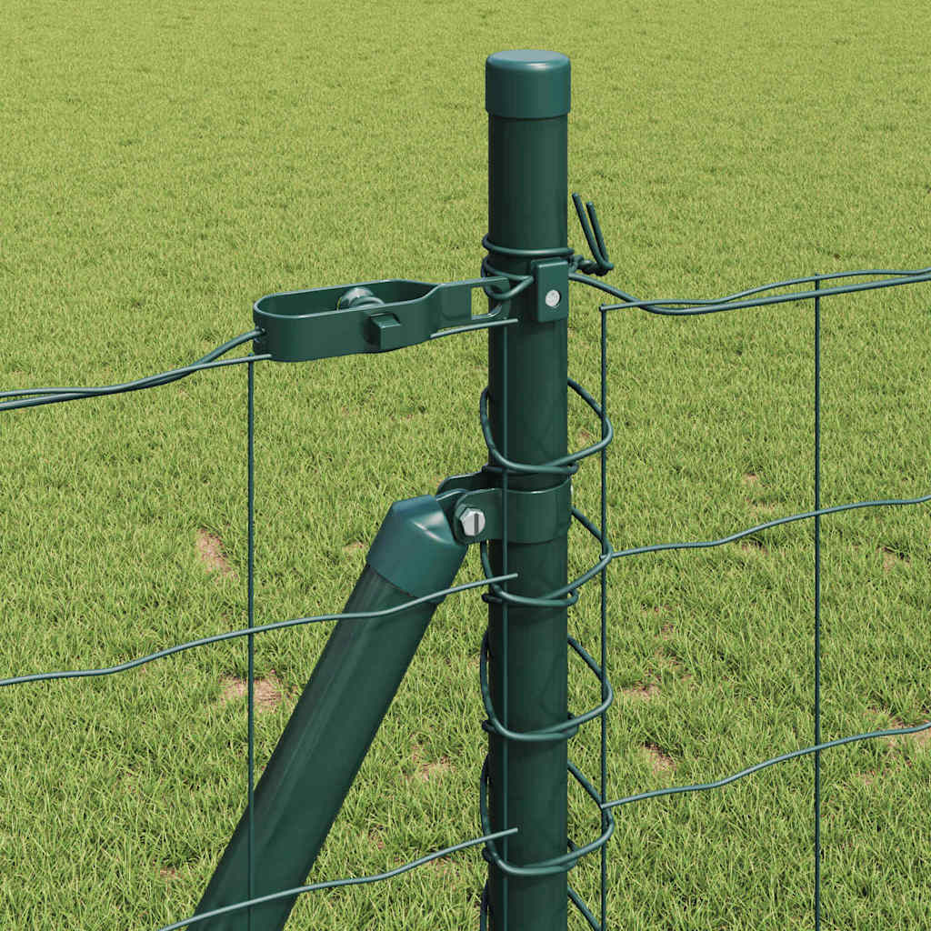 Ograda s postovima Zelena 1 x 25 m Čelik