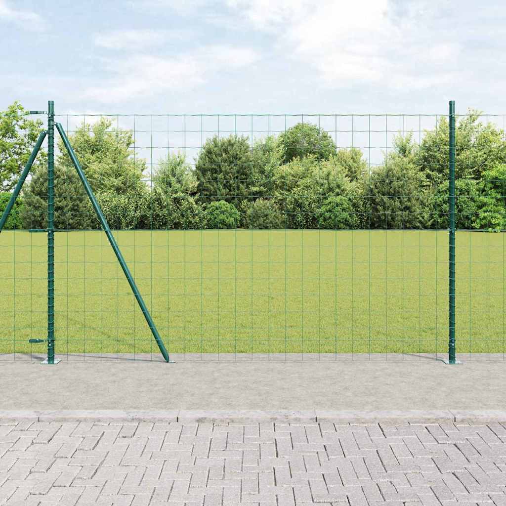 Ograda s postovima Zelena 1,2 x 25 m Čelik