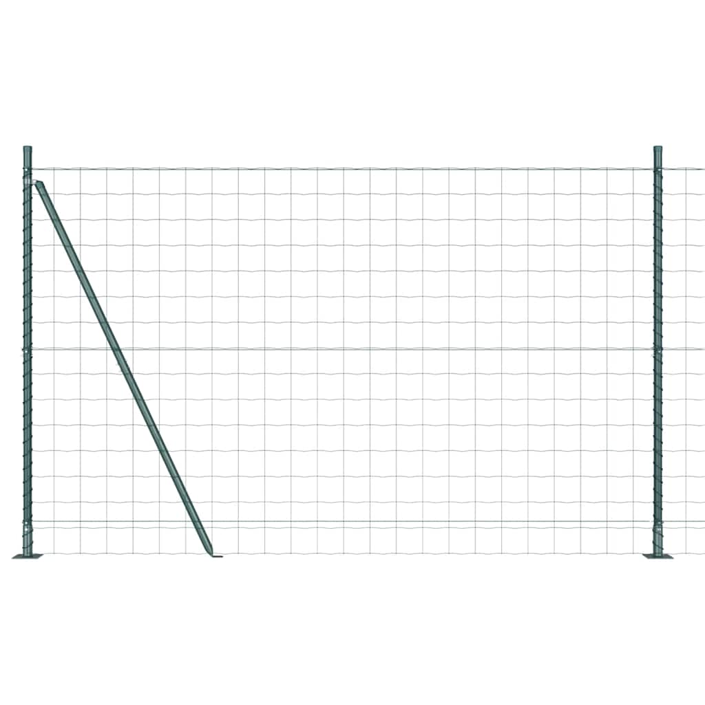 Ograda s postovima Zelena 1,2 x 25 m Čelik