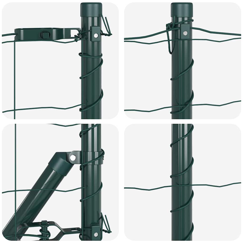 Ograda s postovima Zelena 0,4 x 50 m Čelik i PVC