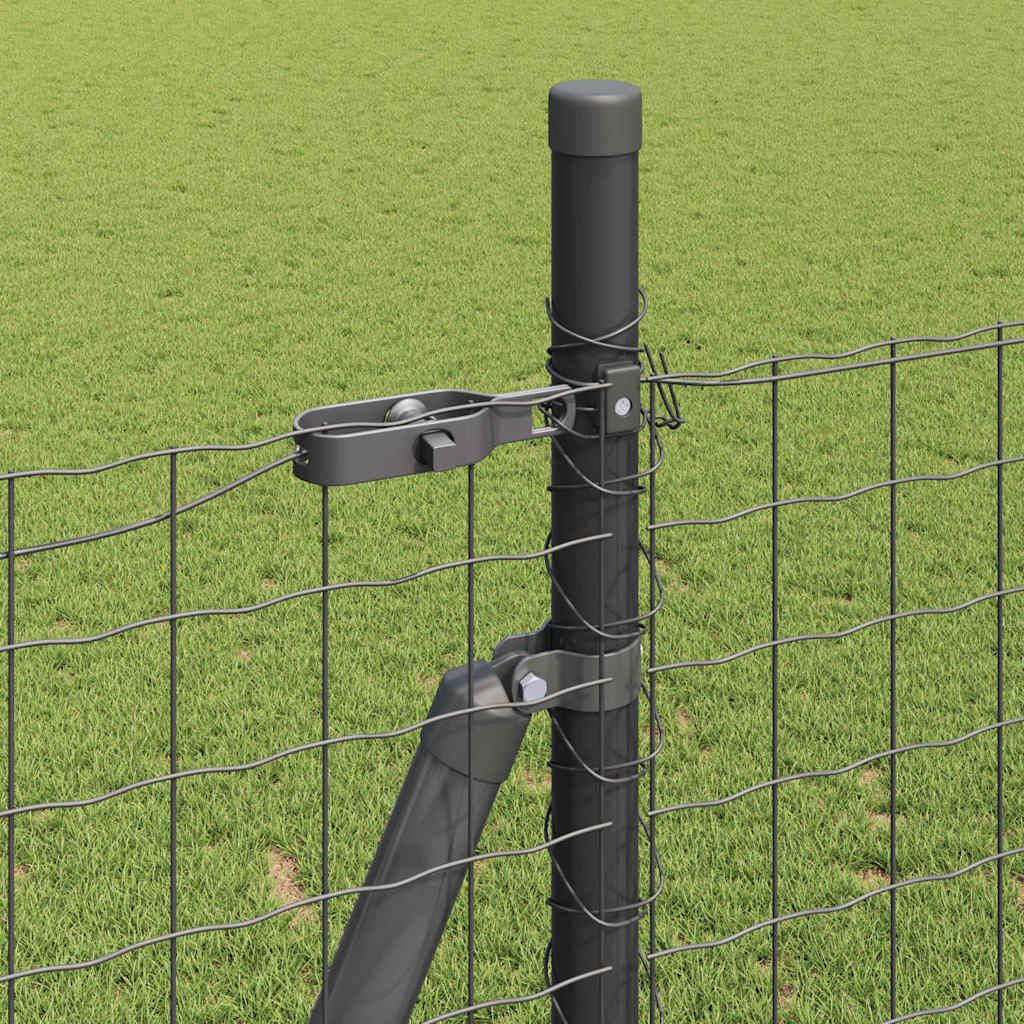 Ograda s postovima Siva 1,4 x 10 m Čelik i PVC