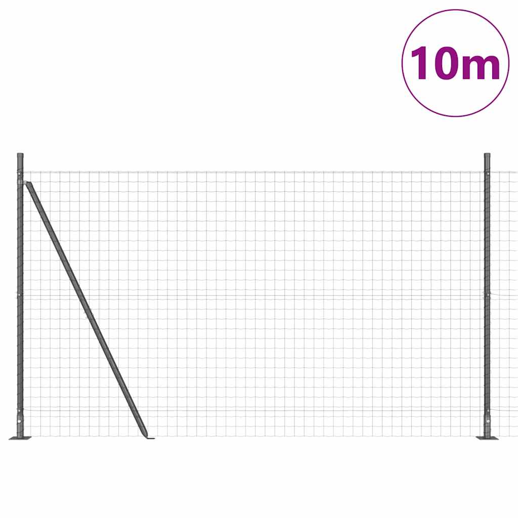 Ograda s postovima Siva 1,5 x 10 m Čelik i PVC