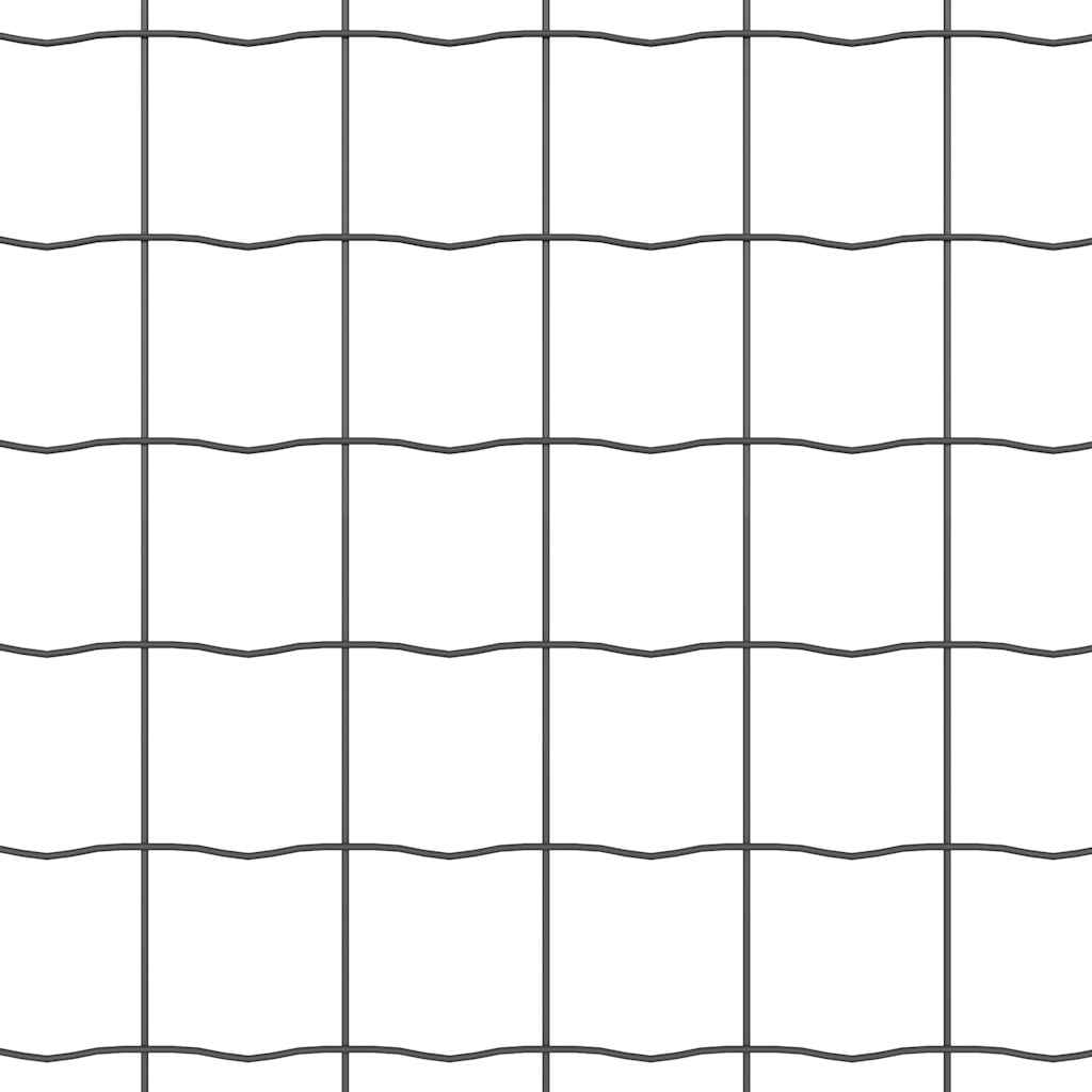 Ograda s postovima Siva 1,6 x 10 m Čelik i PVC