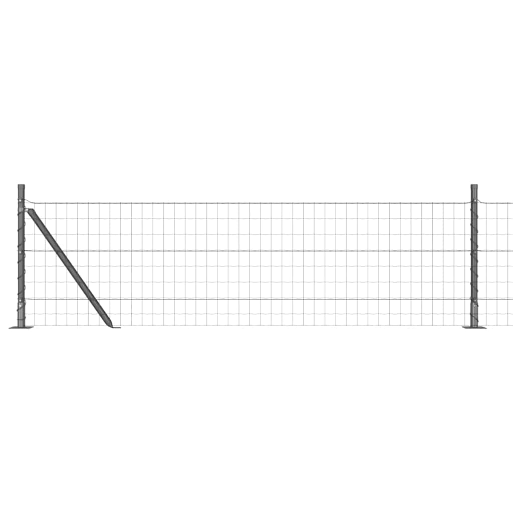 Ograda s postovima Siva 0,4 x 10 m Čelik i PVC
