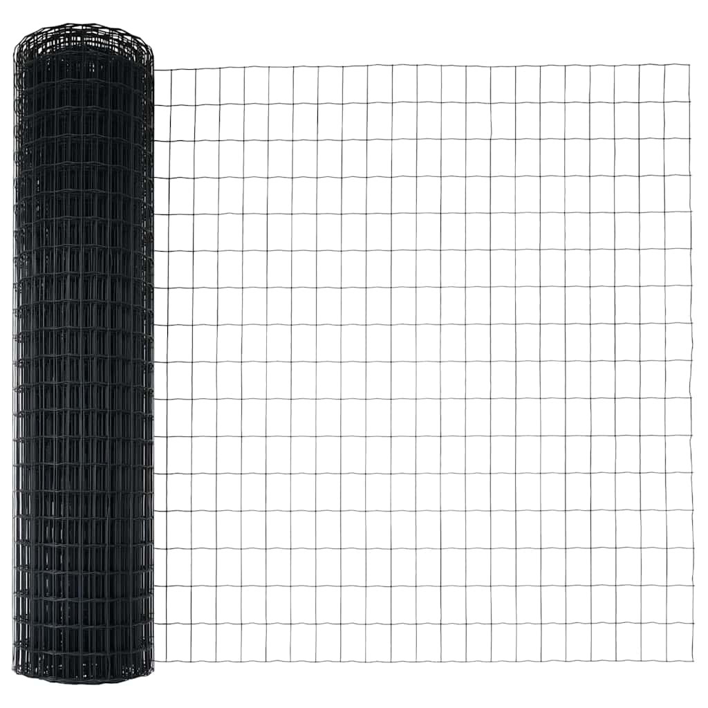 Ograda s postovima Siva 0,8 x 10 m Čelik i PVC