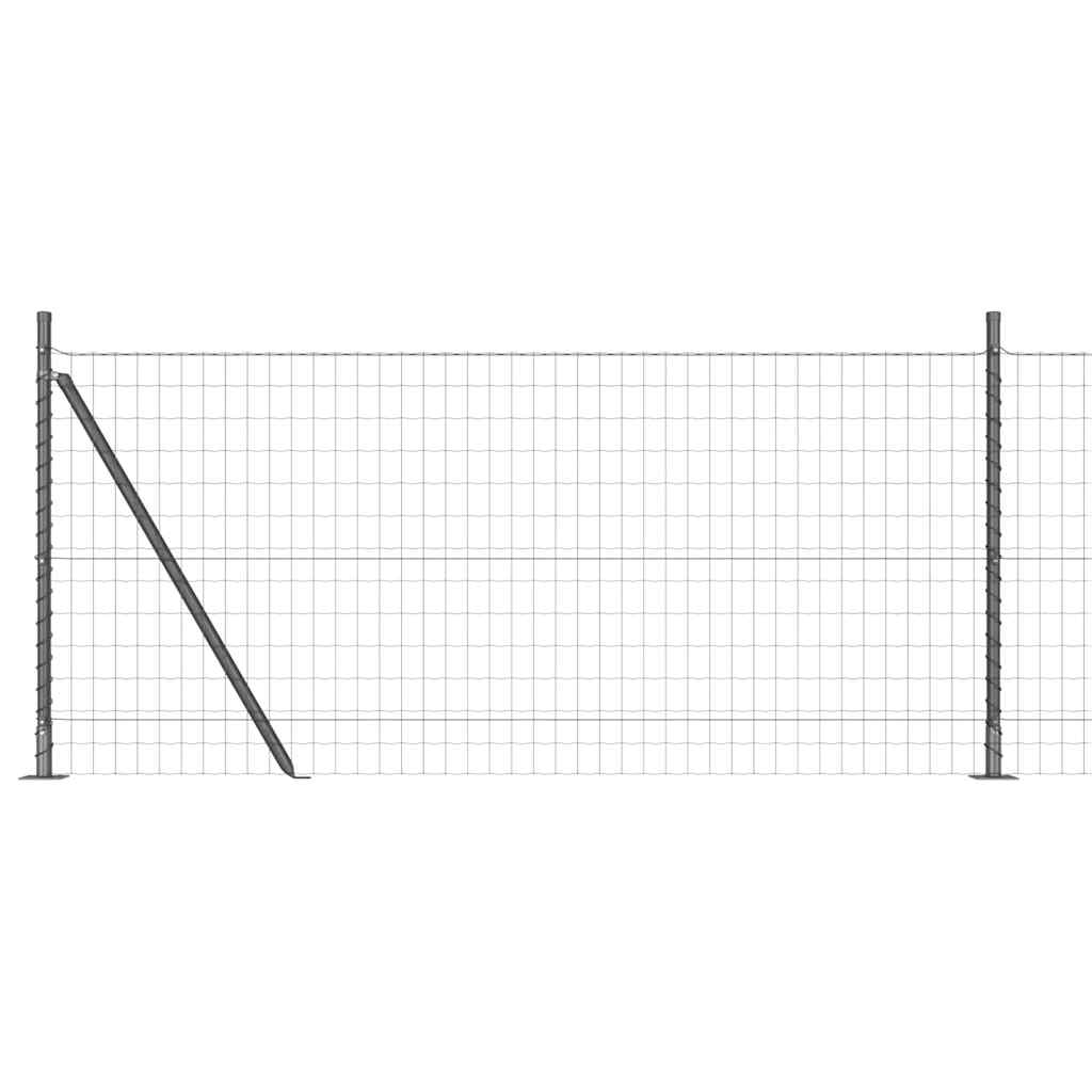 Ograda s postovima Siva 1 x 10 m Čelik i PVC