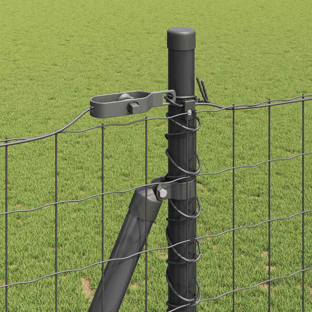 Ograda s postovima Siva 1,5 x 10 m Čelik i PVC
