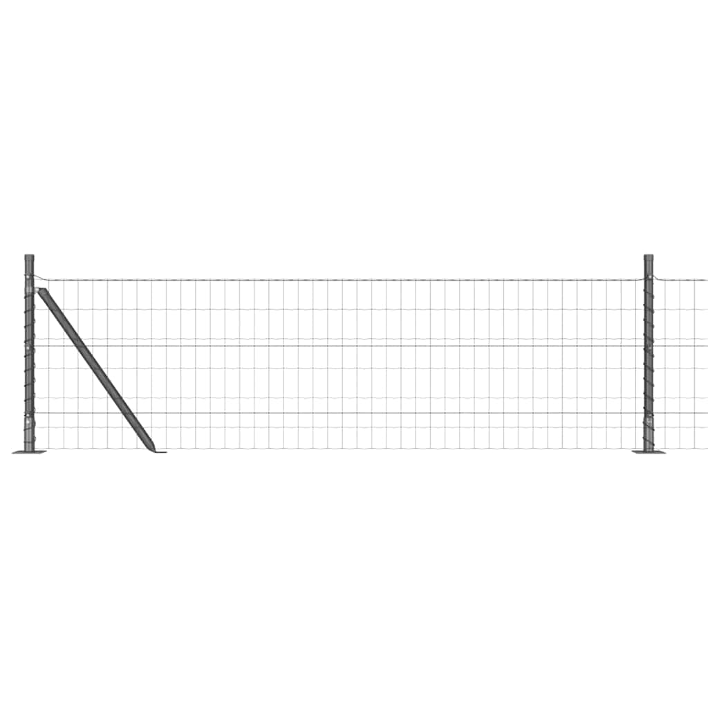 Ograda s postovima Siva 0,4 x 10 m Čelik i PVC