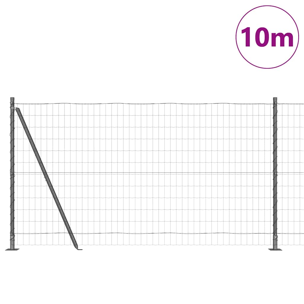 Ograda s postovima Siva 1,2 x 10 m Čelik i PVC