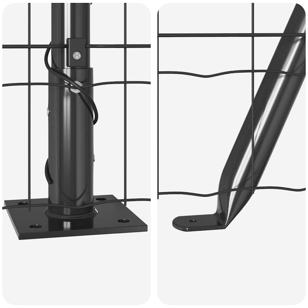 Ograda s postovima Siva 0,8 x 10 m Čelik i PVC