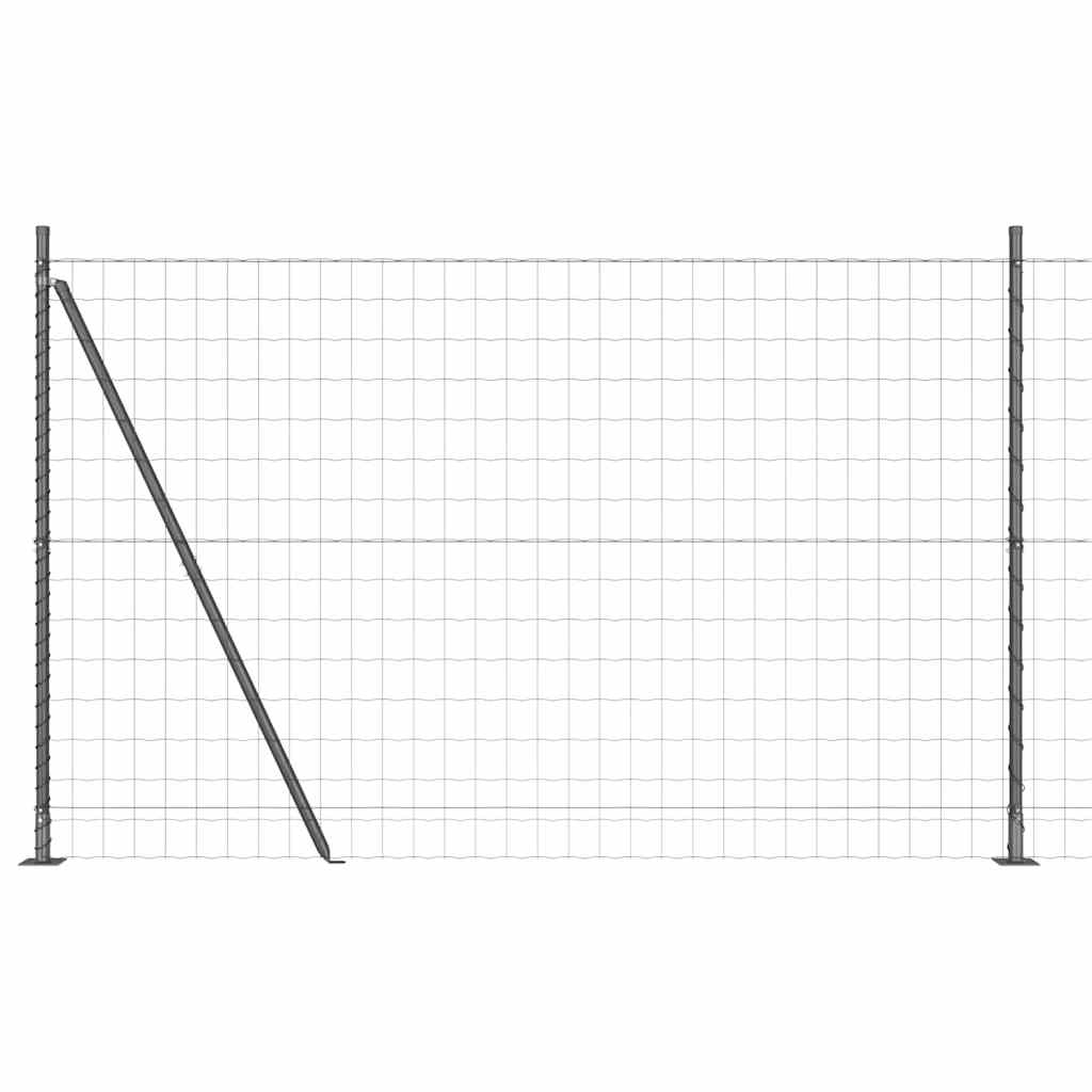Ograda s postovima Siva 1,4 x 10 m Čelik i PVC