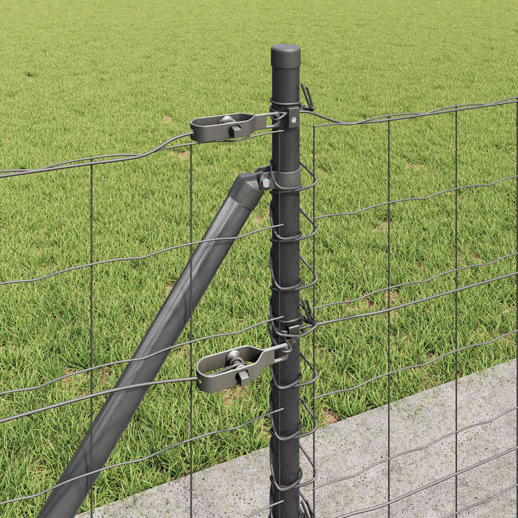 Ograda s postovima Siva 0,6 x 10 m Čelik i PVC