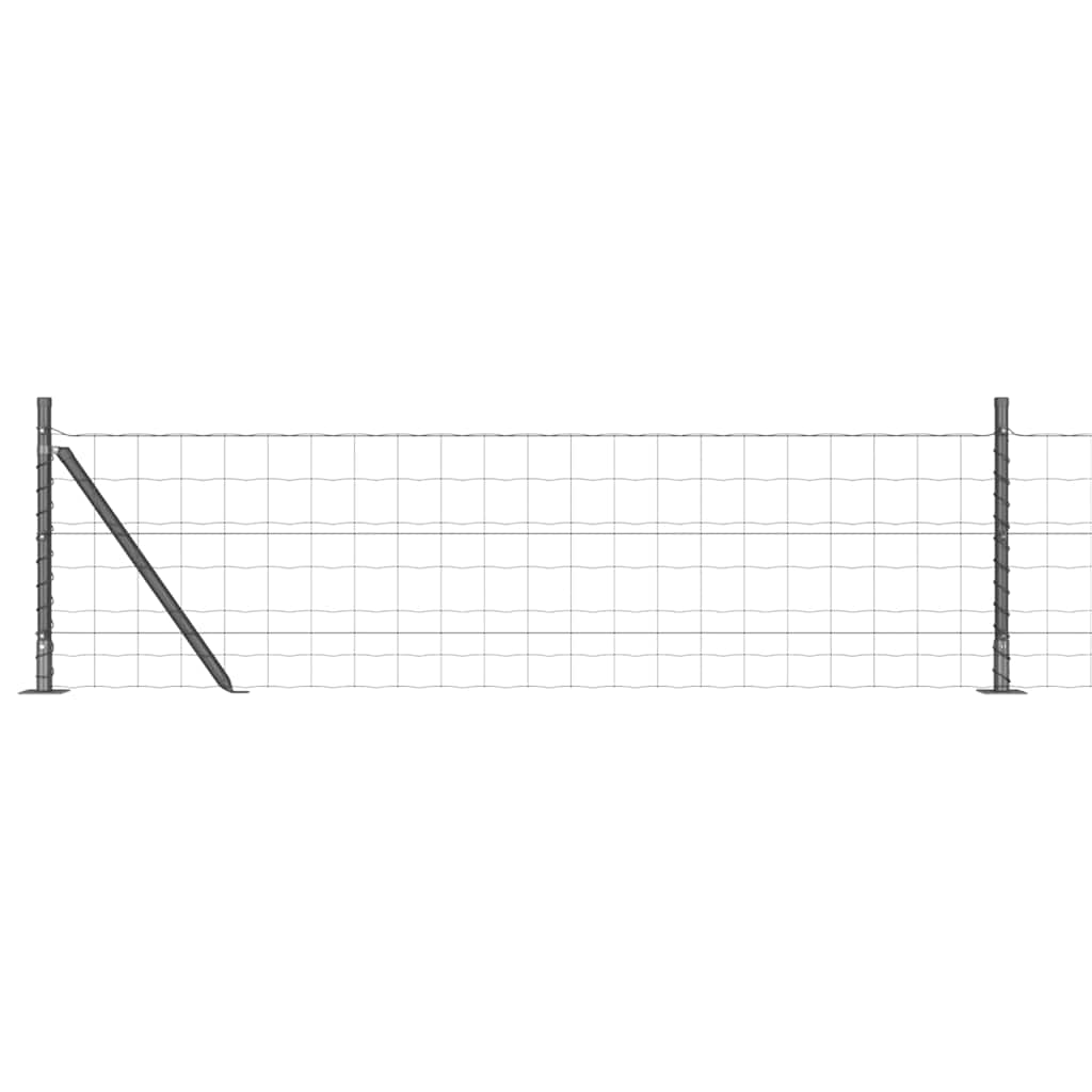 Ograda s postovima Siva 0,6 x 10 m Čelik i PVC