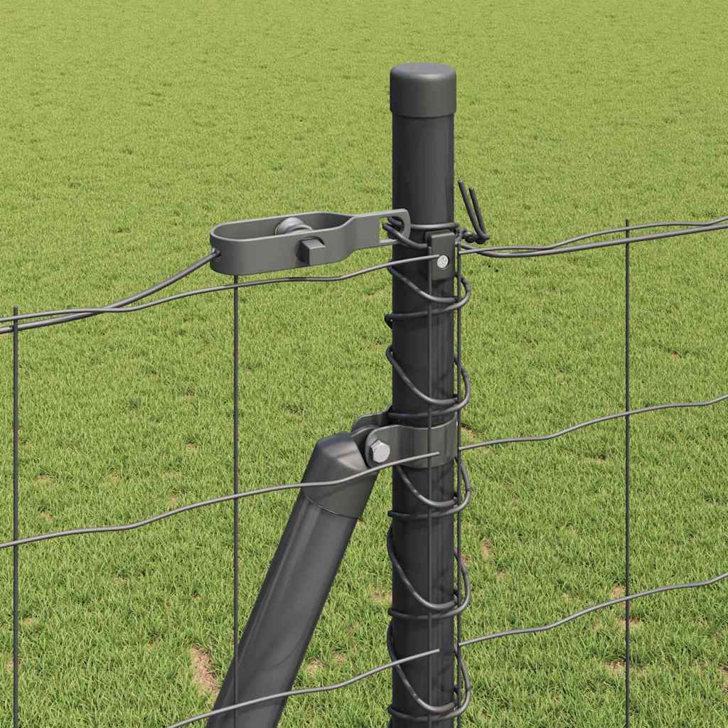 Ograda s postovima Siva 1,6 x 10 m Čelik i PVC