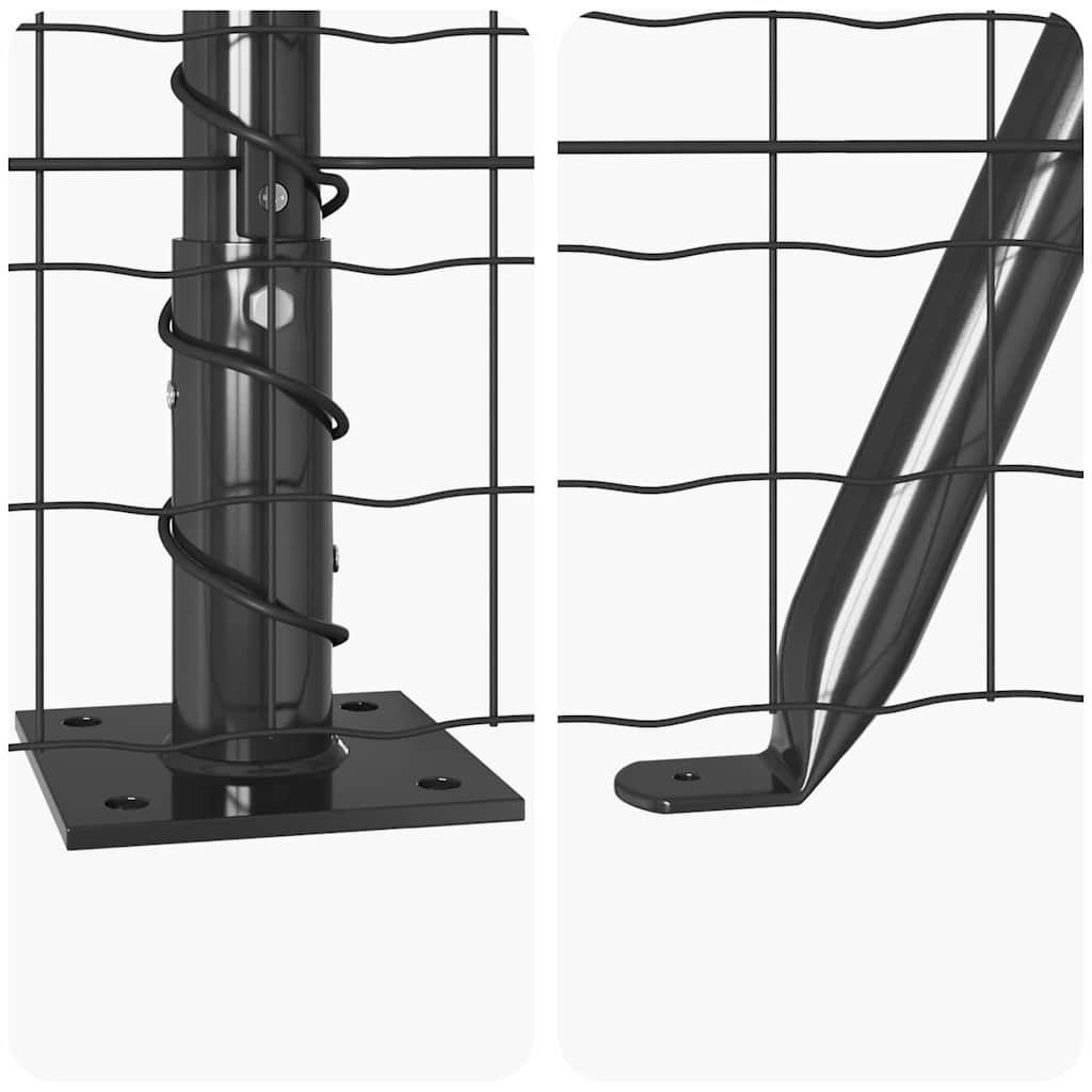 Ograda s postovima Siva 0,4 x 25 m Čelik i PVC