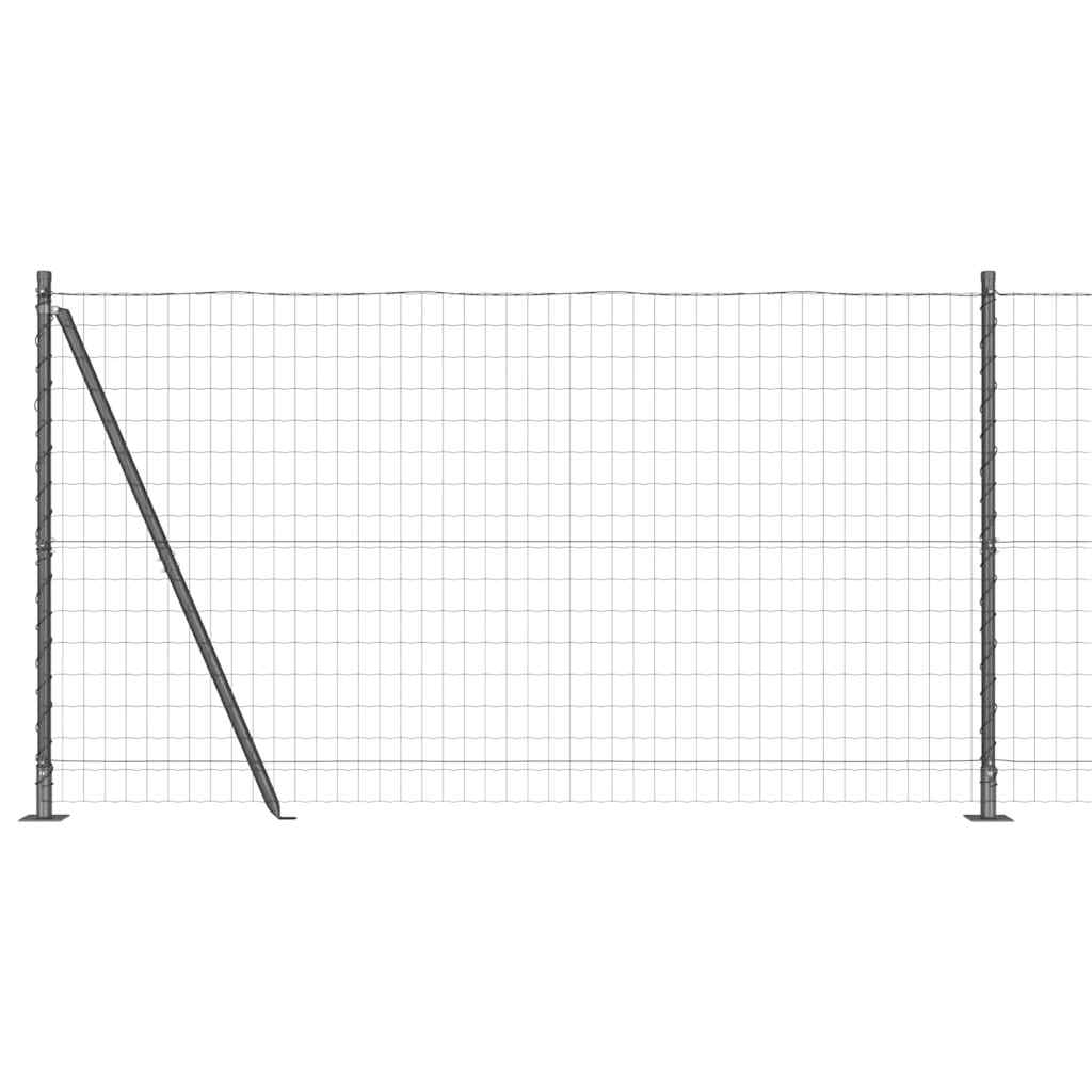 Ograda s postovima Siva 1,2 x 25 m Čelik i PVC