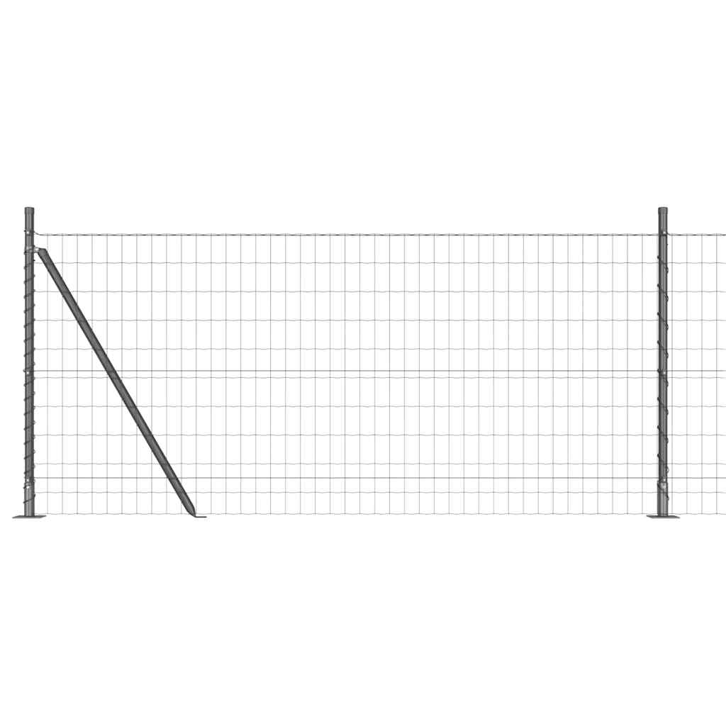 Ograda s postovima Siva 1 x 25 m Čelik i PVC