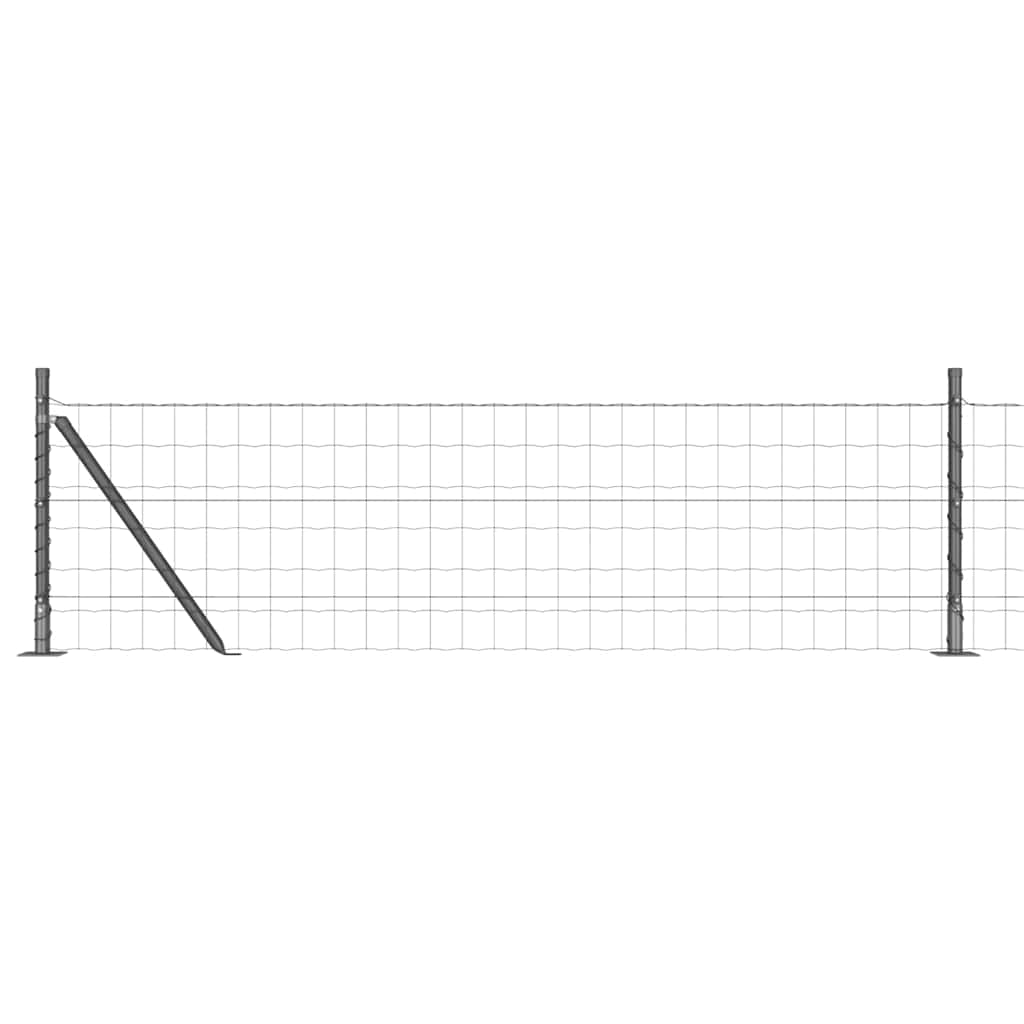 Ograda s postovima Siva 0,6 x 25 m Čelik i PVC