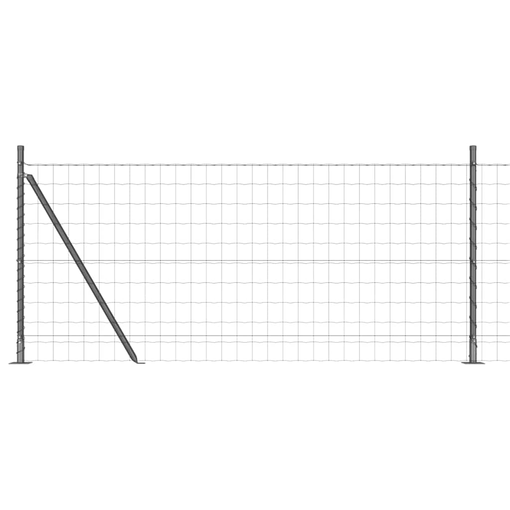 Ograda s postovima Siva 1 x 25 m Čelik i PVC