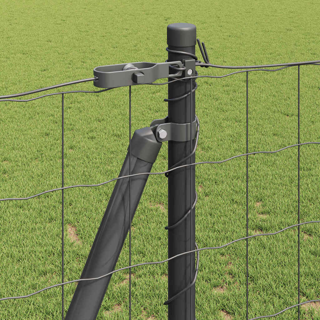 Ograda s postovima Siva 1,2 x 25 m Čelik i PVC