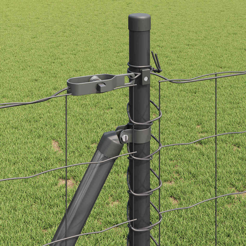 Ograda s postovima Siva 1 x 25 m Čelik