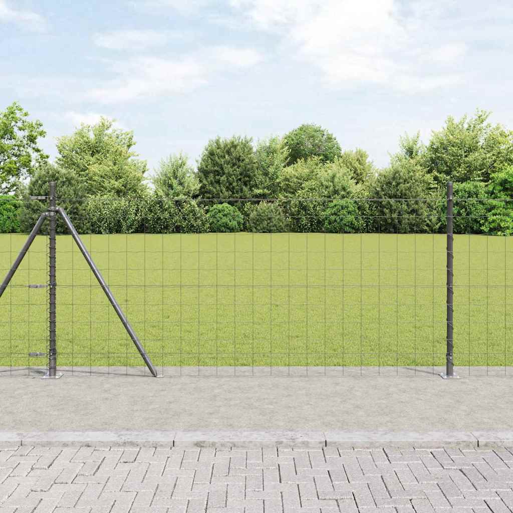 Ograda s postovima Siva 1 x 25 m Čelik