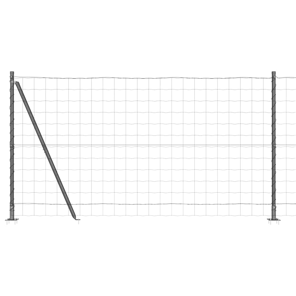 Ograda s postovima Siva 1,2 x 25 m Čelik