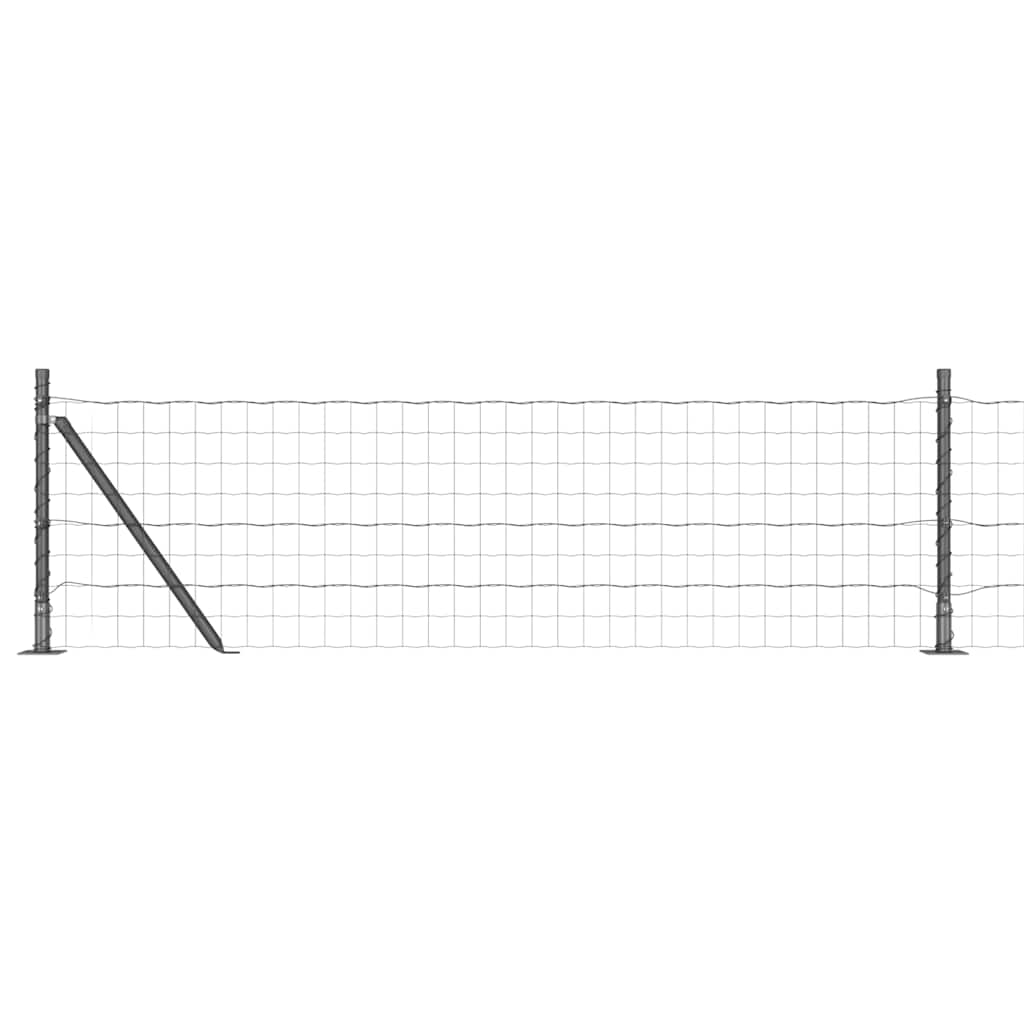 Ograda s postovima Siva 0,6 x 10 m Čelik i PVC