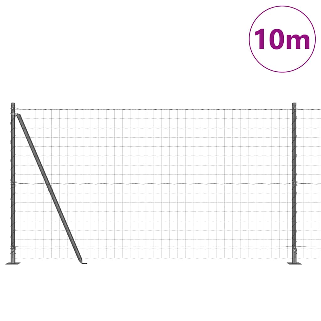 Ograda s postovima Siva 1,2 x 10 m Čelik