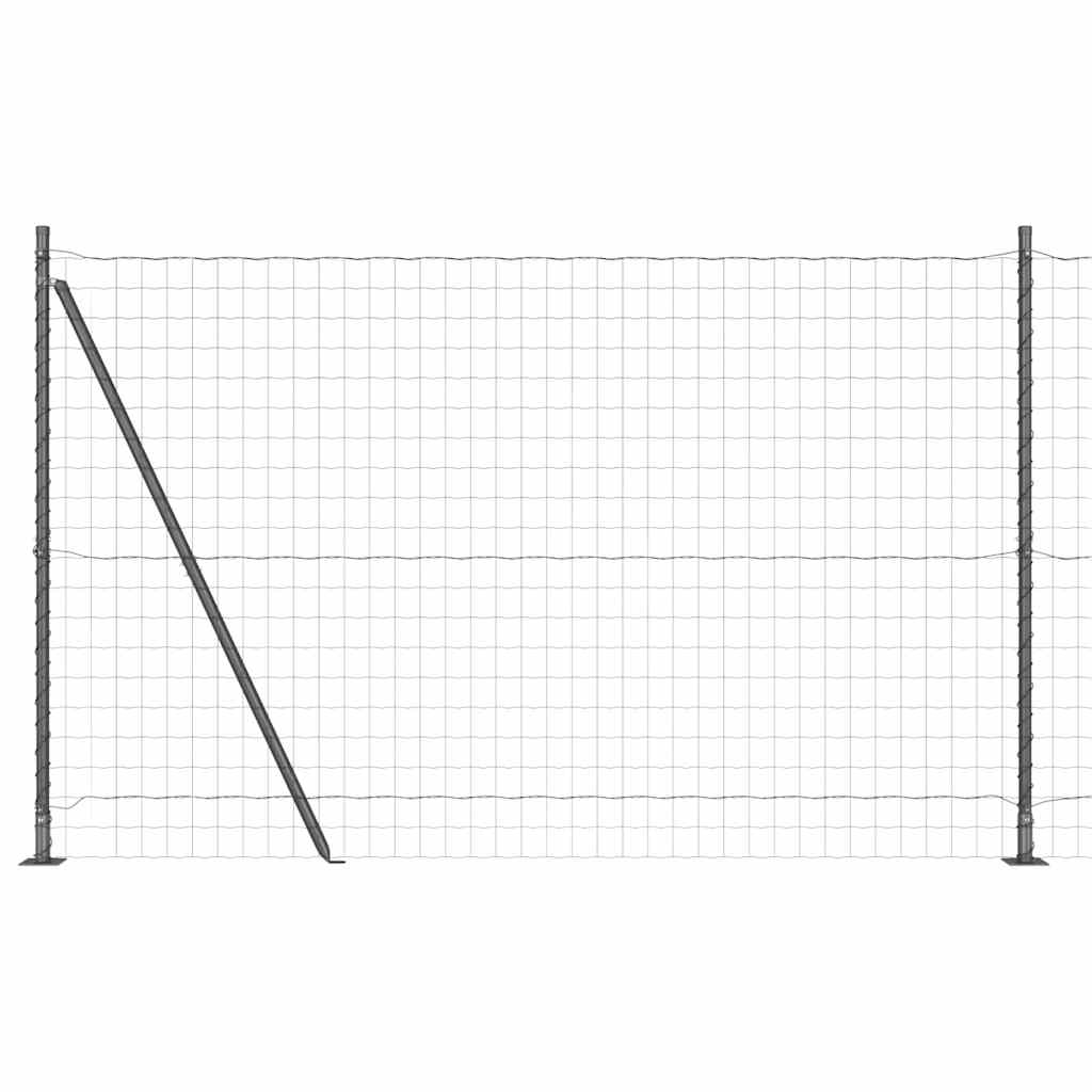 Ograda s postovima Siva 1,5 x 10 m Čelik