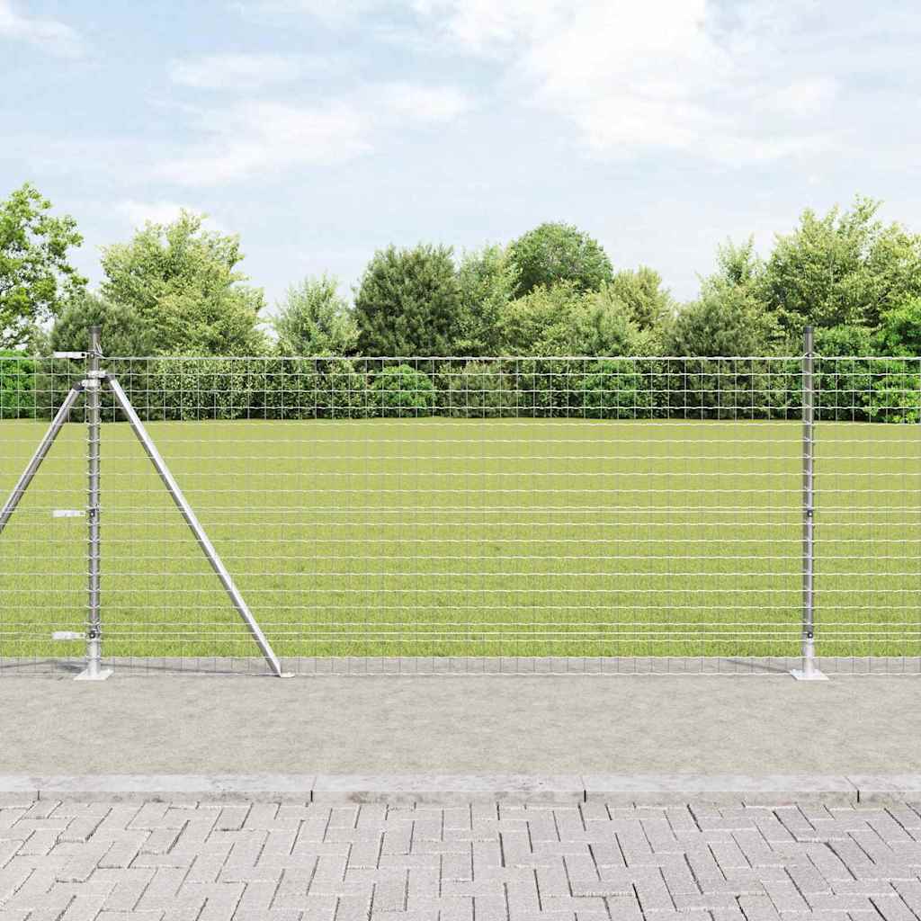 Ograda s postovima Srebrno 0,8 x 10 m Čelik