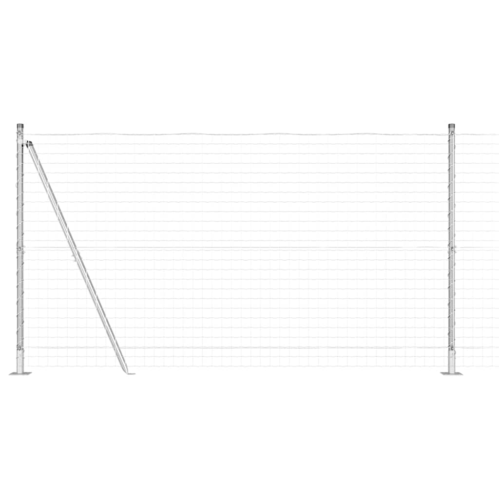 Ograda s postovima Srebrno 1,2 x 10 m Čelik
