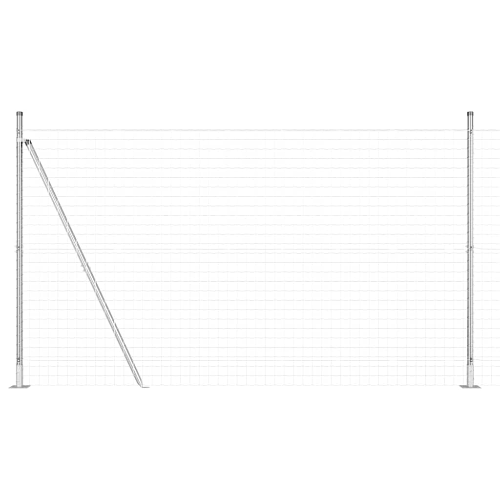 Ograda s postovima Srebrno 1,6 x 10 m Čelik