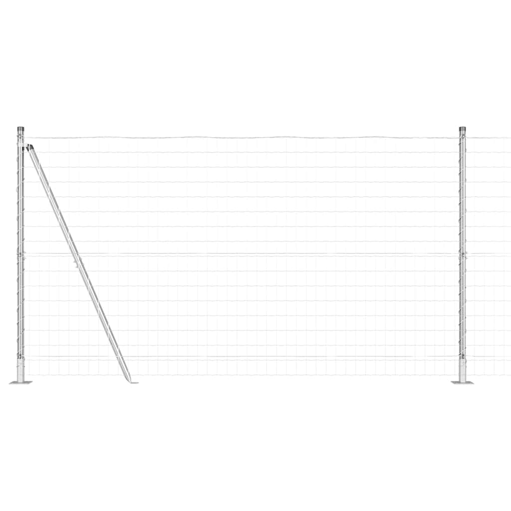 Ograda s postovima Srebrno 1,2 x 10 m Čelik
